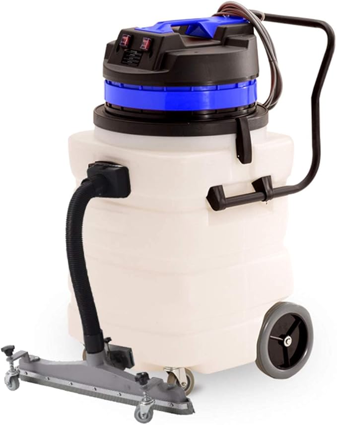 Industrial Vacuum Cleaner Wet/Dry - 2 Motors - Front Squeegee - 24 Gallon