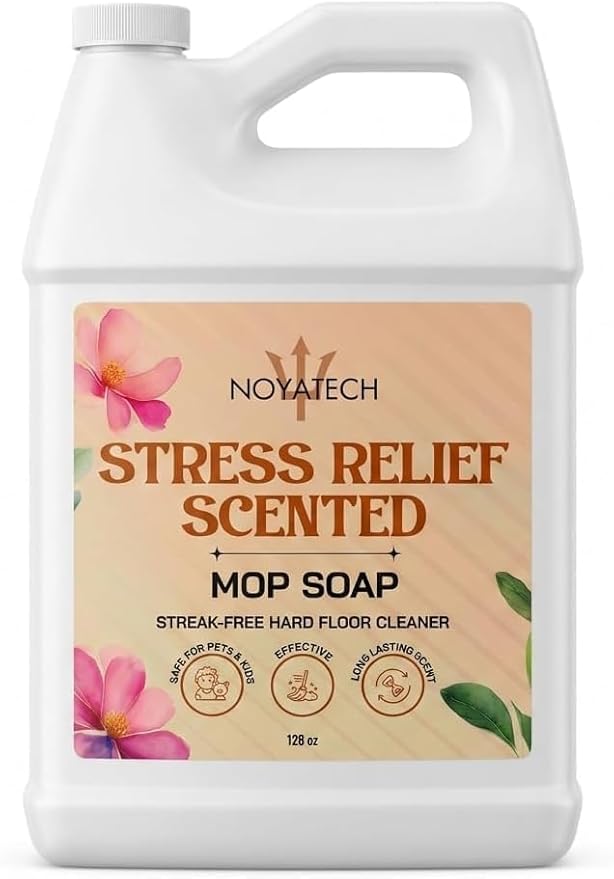 NOYATECH Scented Mop Soap – Stress Relief Aromatherapy Floor Cleaner Concentrate | Non-Toxic, Pet Safe, No Residue | Safe for Hardwood, Tile, Marble, Stone & Grout | All Mop Types | Made in USA