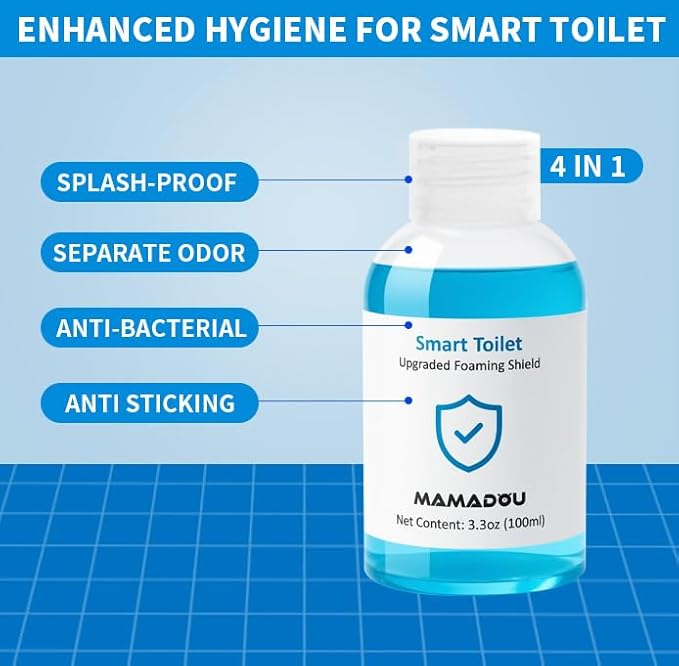 MAMADOU Foam Shield Smart Toilet Special Foaming Agent Splash Toilet Bowl Cleaner Deodorizing Stain-Resistant Cleaning Liquid For Fresh Bathroom 100ml 4Pack