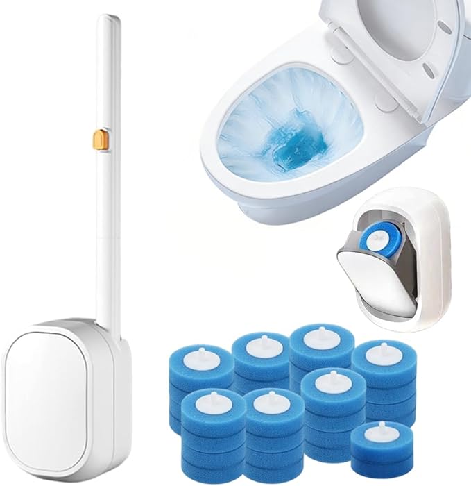 Disposable Toilet Bowl Cleaner Wand, 2026 New Disposable Toilet Brush and Holder Set with 30PCS Refills, Cleaning Brush Scrubber Kit for Bathroom, Toilet Cleaning System for Cleaning(30 PCS)