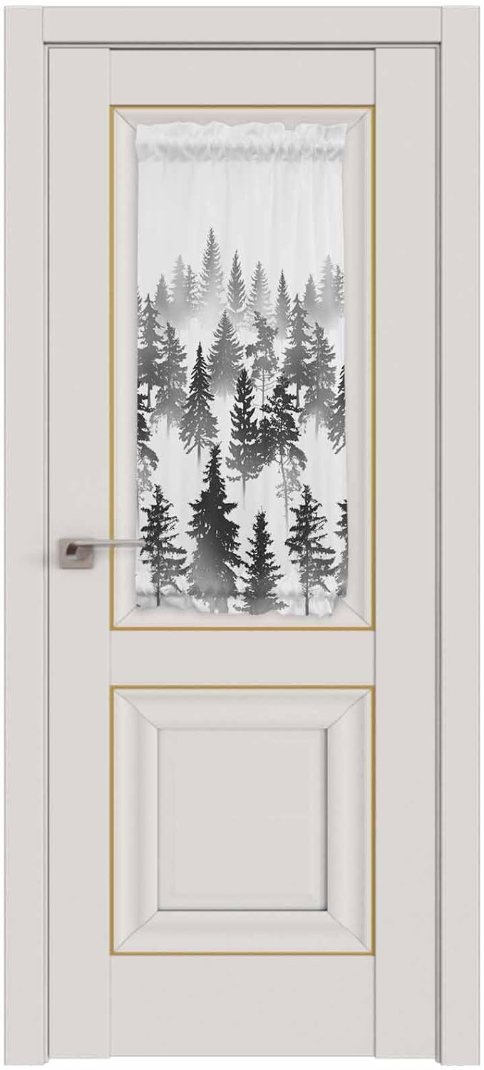 French Door Curtain Panel for Front Door, Forest Tree Silhouette Modern Style Slidelight Door Curtains with Tieback Light Filtering Privacy Panels for Doorway Entryway 25"x 40"