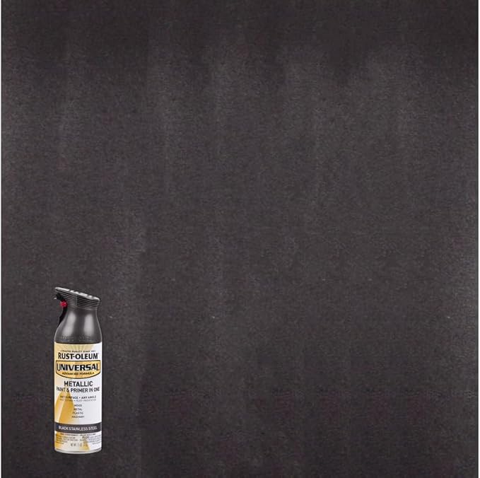 Rust-Oleum 314558 Universal All Surface Metallic Spray Paint, 11 oz, Black Stainless Steel
