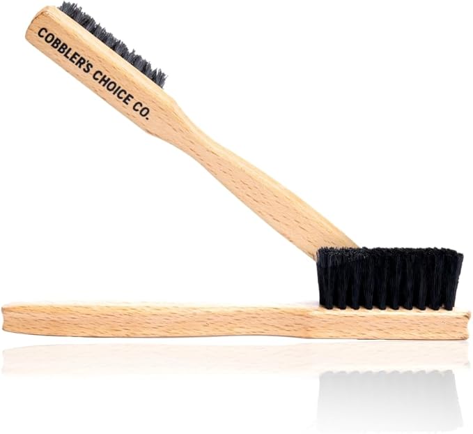 Cobbler’s Choice Co. Leather Care Brush Kit with Horsehair Shoe Brush, Dauber Brush, Welt Brush, Microfiber Cloth - Tan