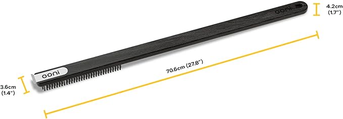 Ooni Wire Brush & Scraper – BBQ and Pizza Stone Cleaner, Grill Cleaner, Outdoor Cooking Tools, Barbecue Utensils - Long Handle