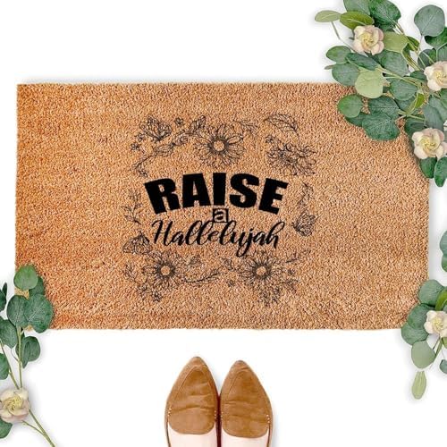 Raise A Hallelujah Mat Add Charm to Your Home with a Fall Doormat Outside Indoor Area Rugs Front Door Mats for Outdoor Entrance 20x32 inch