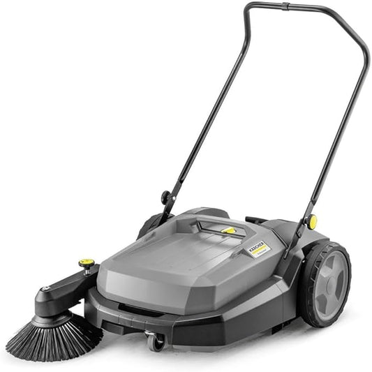 Kärcher Pro Walk Behind Outdoor Push Sweeper, KM 70/20 C, 1 Bristle Brush - 28" Working Width, 12 Gallon, Heavy Duty Broom - for Commercial Use in Warehouses, Workshops, and More