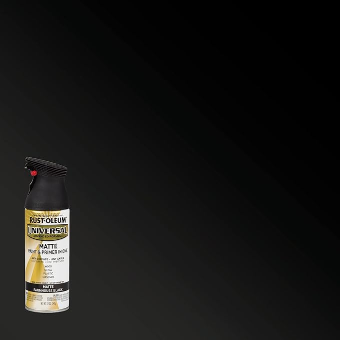 Rust-Oleum 330505 Universal All Surface Spray Paint, 12 oz, Matte Farmhouse Black (Pack of 2)