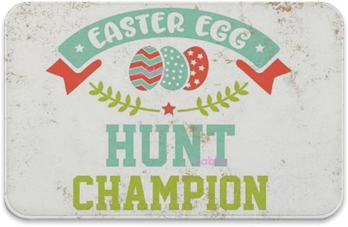 Easter Drying Mat Easter Egg Hunt Retro Farm Decor Rustic Floor Entrance Indoor Welcome Bedroom Living Room Soft Low Profile 16x24 Inch