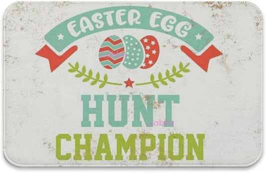 Easter Drying Mat Easter Egg Hunt Retro Farm Decor Rustic Floor Entrance Indoor Welcome Bedroom Living Room Soft Low Profile 16x24 Inch