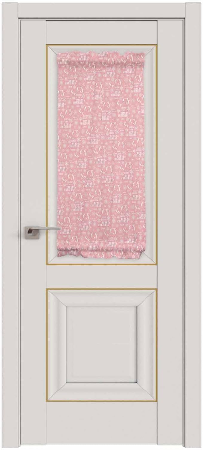 Christmas French Door Curtain Panel for Front Door, Pink Merry Christmas Snowflakes Winter Slidelight Door Curtains with Tieback Light Filtering Privacy Panels for Doorway Entryway 25"x 40"