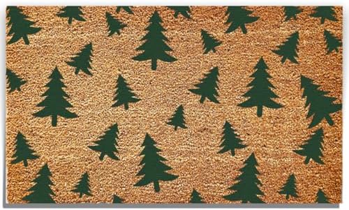 Christmas Tree Artificial Doormat Christmas Door Mats with Non Slip Backing Fall Decor Mat Autumn Mats for Front 20x32 inch