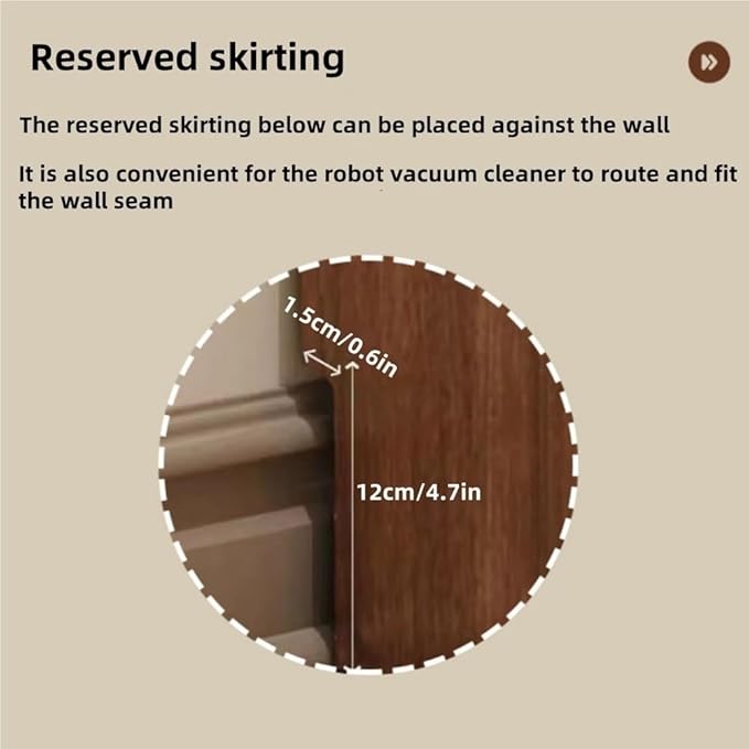 Sweeper Robot Vacuum Cleaner Storage Cabinet, Hidden Entryway or Living Room Cabinet with Doors, Sofa Sideboard Adaptable for Living Room, Entryway or Balcony(Brown,45cm/17.7in)
