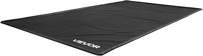 VEVOR Containment Mat, 7 ft 9 in x 16 ft, Non-Slip PVC Garage Floor Mat with a Cleaning Squeegee, Heavy Duty Durable Waterproof Containment Protection from Snow, Rain and Mud for Cars Parking, Black