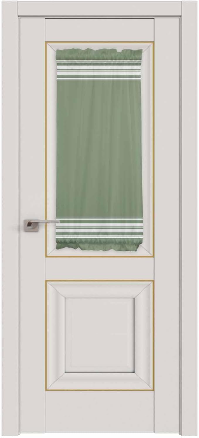 French Door Curtain Panel for Front Door, Dark Green Strips Slidelight Door Curtains with Tieback Light Filtering Privacy Panels for Doorway Entryway 25"x 40"