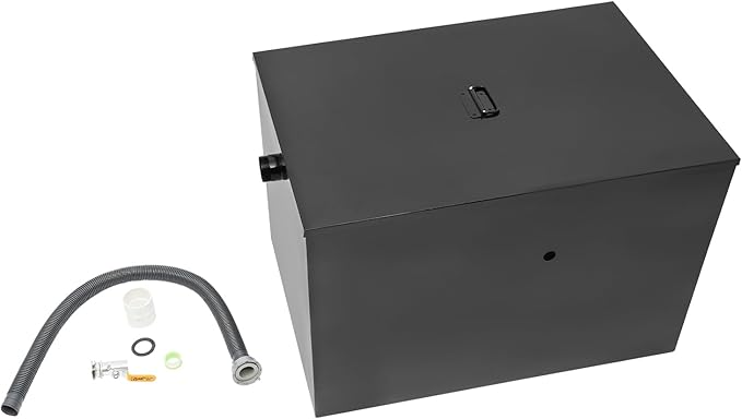 Commercial Grease Traps, 50lbs Capacity Professional Grease Interceptor, Stainless Steel Oil-Water Separator with 3-Layer Filter Structure, Under Sink Grease Trap Interceptor for Restaurant Kitchen