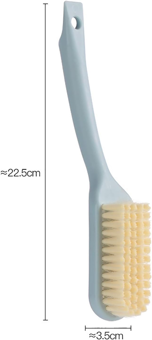 Shoe Cleaning Brush Soft Long Handle Scrub Brush Bathroom Kitchen (Blue)