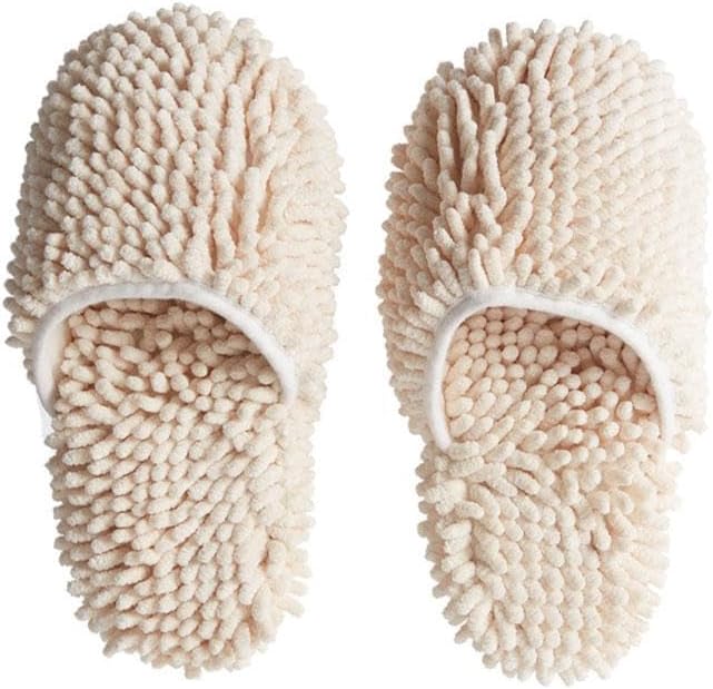 predolo Dusting Slippers with Mop Functionality, Polyester Base Board Cleaner, apricot
