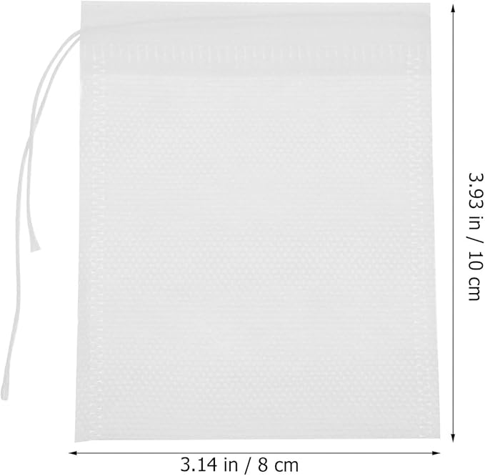 100pcs Reusable Muslin Drawstring Soup Filter Bags 8x10cm Tea Spice Sachets Kitchen Coffee Filter Bags for Cooking and Brewing