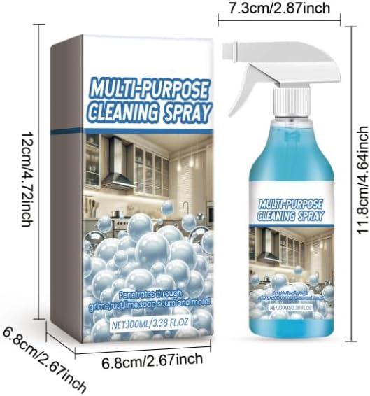 2026 Upgraded Splash Spray All-Purpose Cleaner Foam Tablets, Heavy-Duty Degreaser for Stove, Oven, Kitchenware, Grease & Grime Remover with Spray Bottle Kit (1)