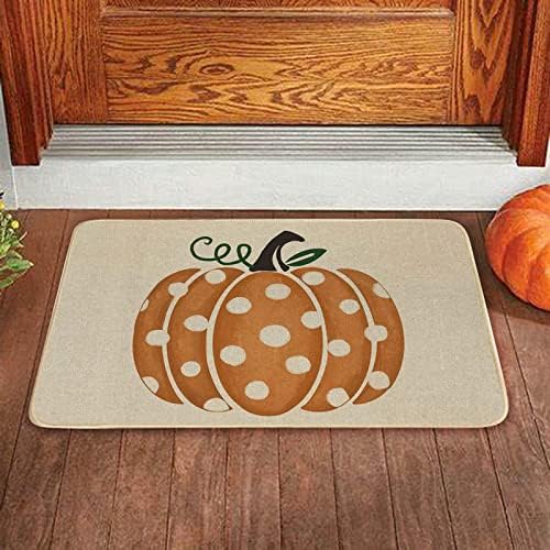Halloween Decor Fall Bathroom Rugs Thanksgiving Door Mat Outdoor Dot Pumpkin Truck Black and White Plaid Decoration Funny Turkey Printed Pumpkin Decorations Indoor Fall Bathroom Rug Home 16x24 inch