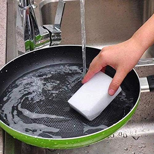 Ksrnsne Magic Cleaning Sponges Eraser, Household Sponge Eraser Cleaner Foam Cleaning for Kitchen, Furniture, Car, Leathe (50 Pack)-L8