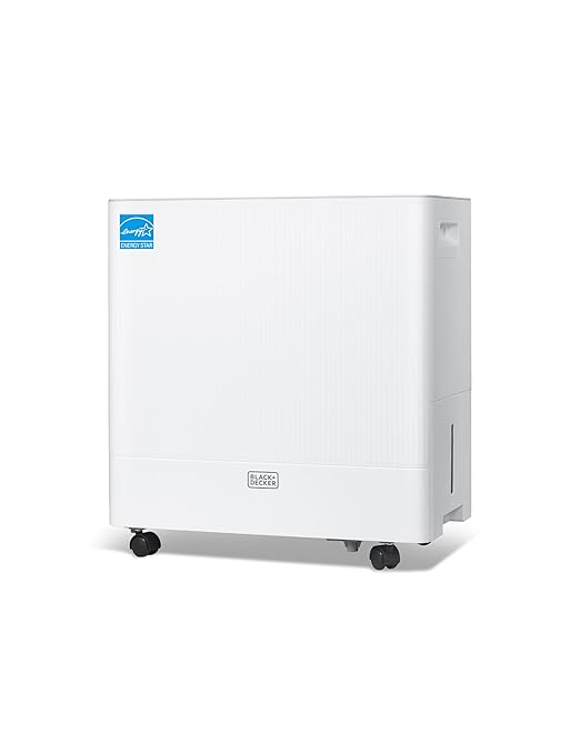 BLACK+DECKER Portable Dehumidifier, Extracts 36.39-Pint Per 24-Hours, Dehumidifier for Home up to 3000 Sq. Ft. Coverage, 10.56-Pint Bucket, Energy Star 6.0 Certified, BDM36WCDA, White