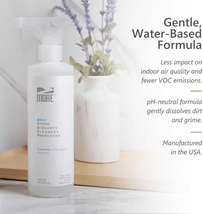 MORE - Quartz Countertop Cleaning, Sealing & Protection Kit - Shine & Stain Protection - Water-Based Formulas - Water-Based Formulas -L