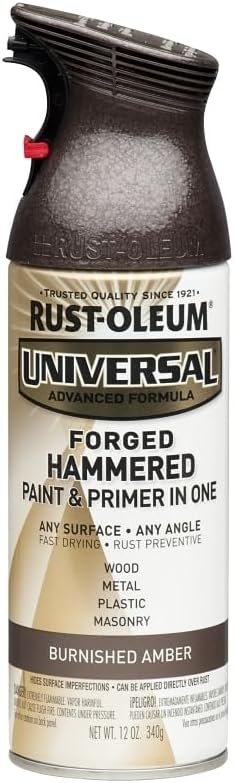 Rust-Oleum 271480 Universal All Surface Forged Hammered Spray Paint, 12 oz, Burnished Amber