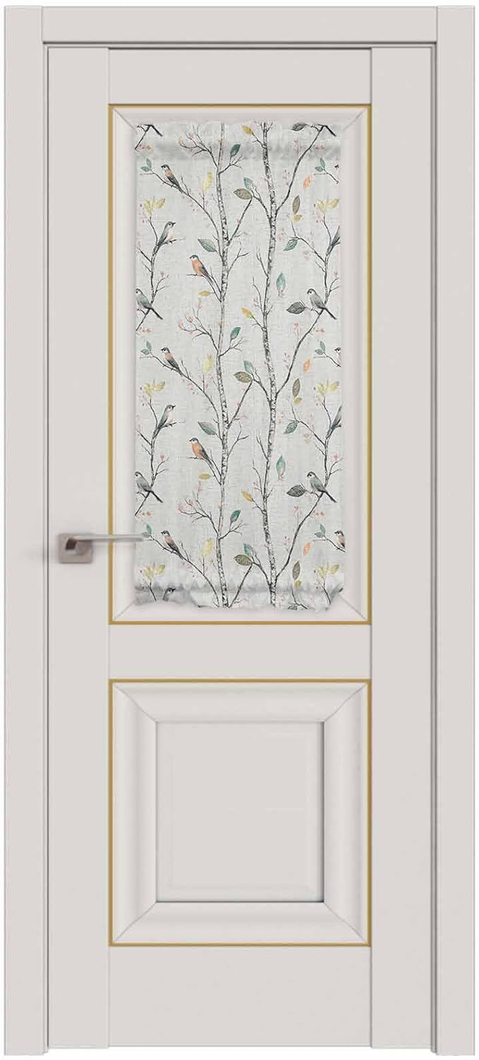 French Door Curtain Panel for Front Door, Retro Leaves Branch Birds Watercolor Painting Slidelight Door Curtains with Tieback Light Filtering Privacy Panels for Doorway Entryway 25"x 40"