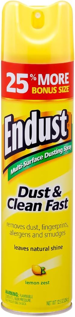 Endust Lemon Zest Multi-Surface Dusting and Cleaning Spray, Lemon Zest, 6-Pack