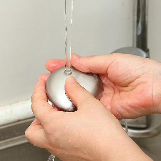 ‌Stainless Steel Soap Metal Odor Remover Soap Eliminating Smells Fish, Garlic, Onion froms Hands for Kitchen(1pc)
