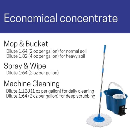 Diversey 101109753 Stride Citrus Neutral Cleaner, Commercial Floor Cleaner, Citrus Scent, Concentrate, 1-Gallon