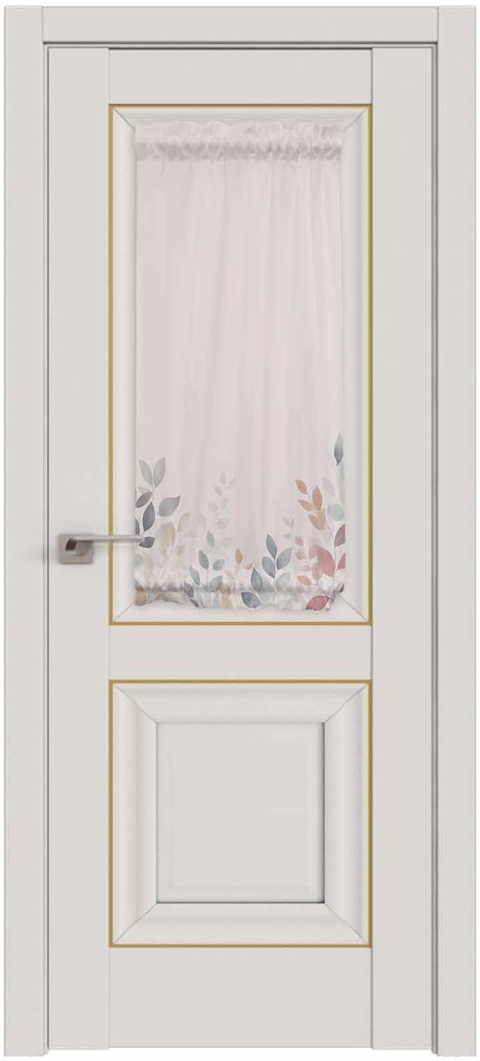 French Door Curtain Panel for Front Door, Colored Plant Leaves Beige Rural Style Slidelight Door Curtains with Tieback Light Filtering Privacy Panels for Doorway Entryway 25"x 40"