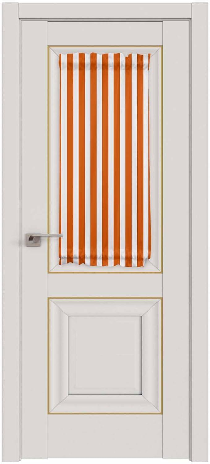 French Door Curtain Panel for Front Door, Orange White Stripe Slidelight Door Curtains with Tieback Light Filtering Privacy Panels for Doorway Entryway 25"x 40"