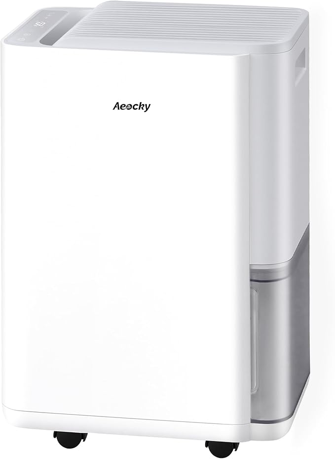 3500 Sq.Ft Compressor Dehumidifier,AEOCKY Max 50 Pint/D Drain Hose Dehumidifier for Basement,Home,Bedroom,Bathroom,Intelligent Humidistat,Quiet