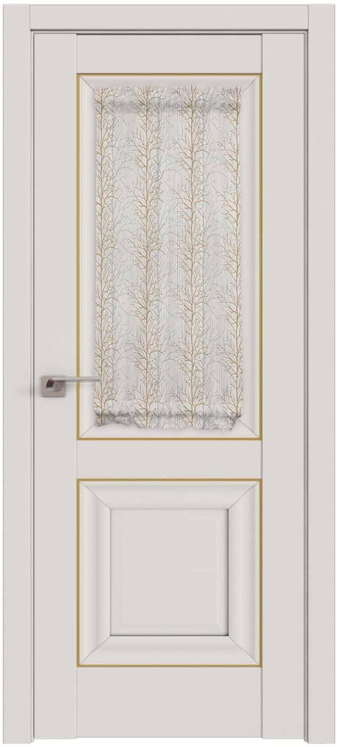 French Door Curtain Panel for Front Door, Orange Tree Branch Plant Lines Slidelight Door Curtains with Tieback Light Filtering Privacy Panels for Doorway Entryway 25"x 40"