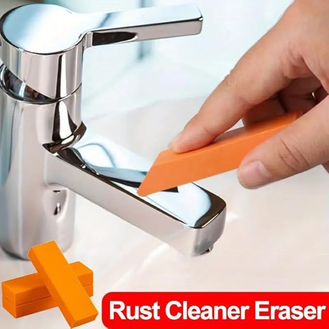 Upgraded Hard Water Limescale Eraser – Powerful Streak-Free Descaling Rubber Block for Glass, Tile, Stainless Steel, Faucets & Bathroom/Kitchen Surfaces