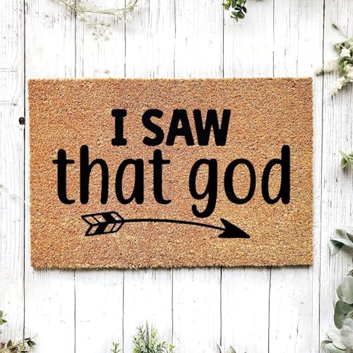 I Saw that God Doormat Bath Mat Welcome Rug Non Slip Dust Floor Seasonal Spring Summer Mats for Kitchen Office Farmhouse Yard Front Hall Lawn 20x32 inch