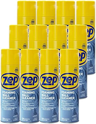 Zep Foaming Wall Cleaner - 18 oz (Case of 12) - ZUFWC18 - Removes Stains Without Damaging Finishes, Scrub-Free Wall Cleaner Spray, For Ceilings, Walls, Baseboards And More