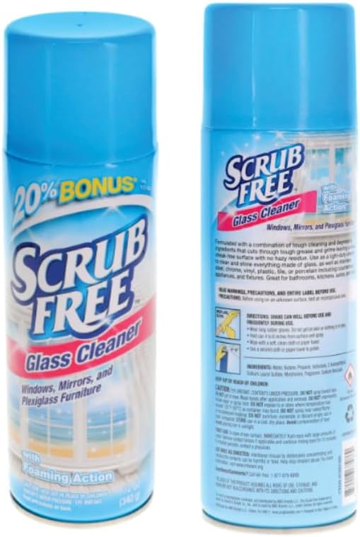 All in One Glass Cleaner Scrub Free - For Windows, Mirrors and Plexiglass Furniture - (3) 12 oz Cans - with Foaming Action The best way to clean glasses. Take yours!