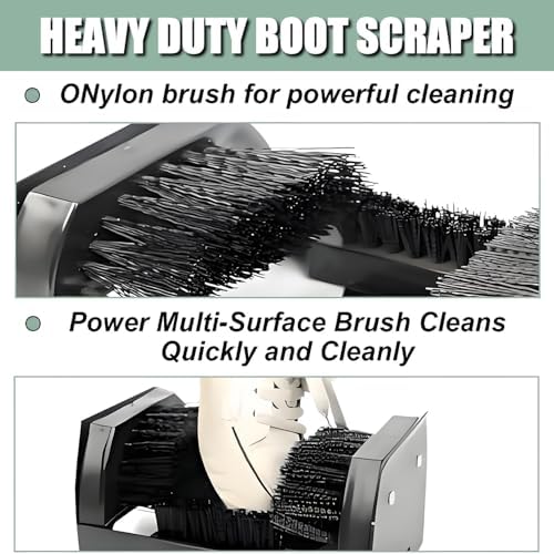 Heavy Duty Boot Scraper Brush with Handle - Effective Outdoor Shoe Cleaner, Floor Mountable Mud Remover, Perfect for Dirt, Grime, and Muddy Boots