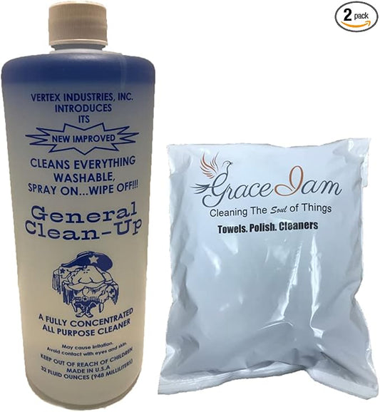 All Purpose Cleaner For Dirtiest, Smelliest, Most Frustrating Cleaning Jobs 32oz + GRACE-I-AM Large Cleaning Cloth