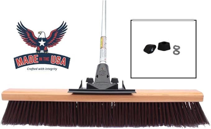 FlexSweep Unbreakable Commercial Push Broom (Contractors 24 Inch) Coarse Bristles