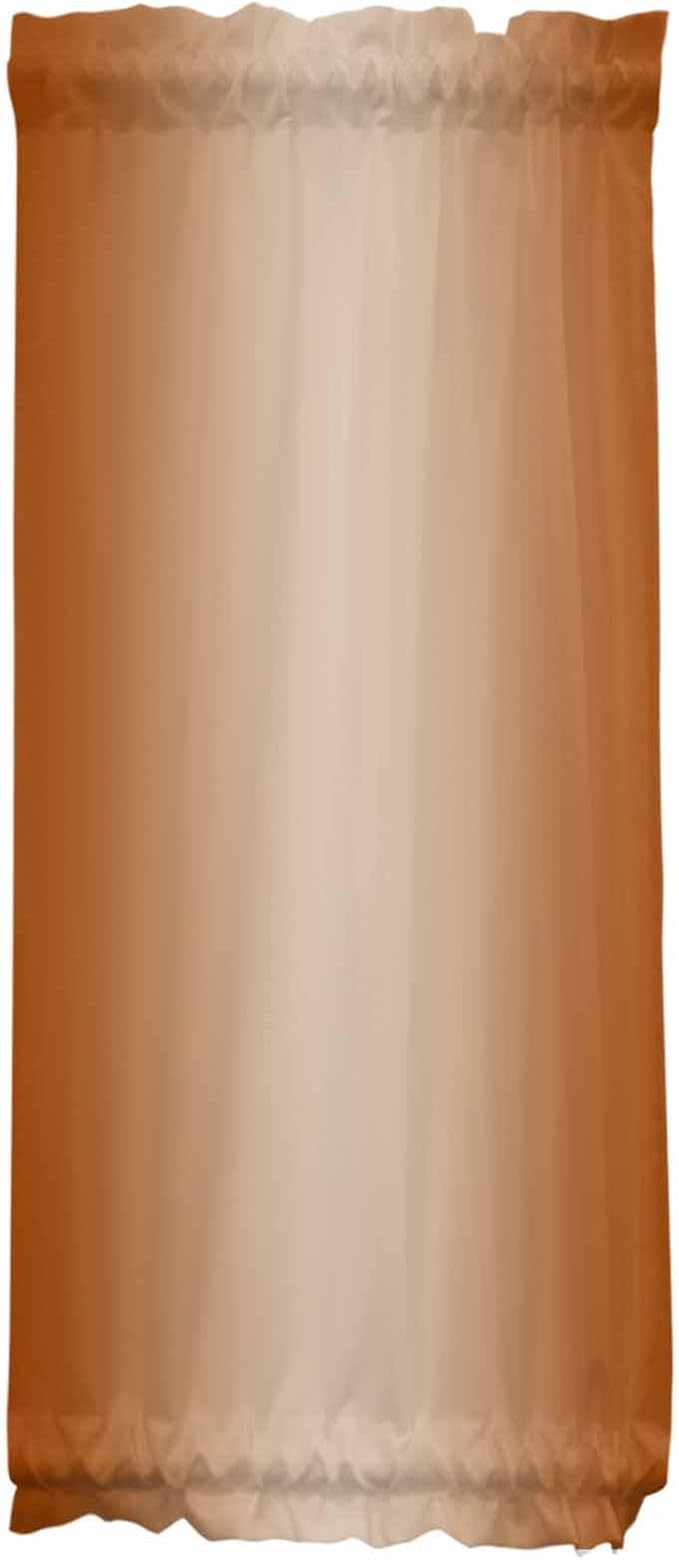 French Door Curtain Panel for Front Door, Dark Orange Gradient Slidelight Door Curtains with Tieback Light Filtering Privacy Panels for Doorway Entryway 25"x 40"