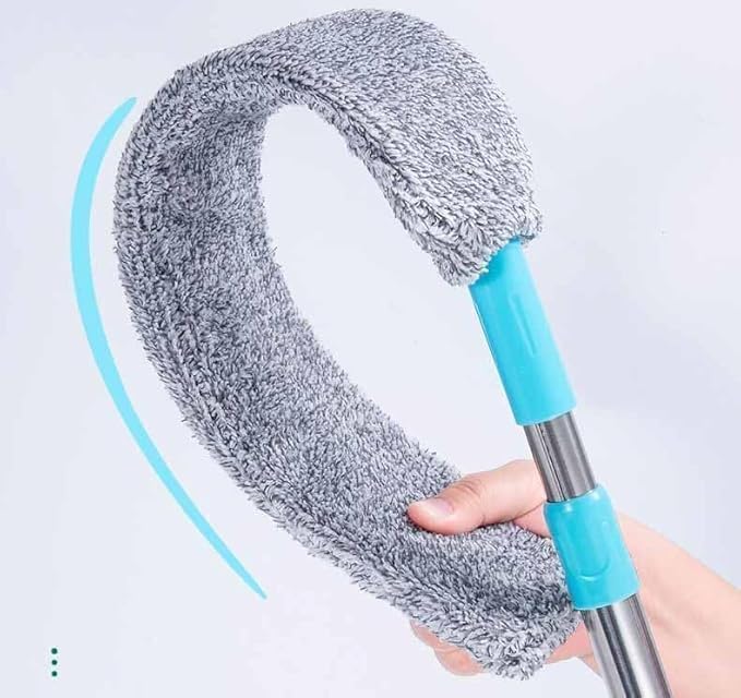 Retractable Gap Dust Cleaning Artifact, Flat Duster, Retractable Microfiber Dust Brush Gap Mop for Cleaning (2mop + 4cloth)