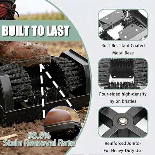 Heavy Duty Floor Mountable Shoe Scraper Brush with Handle – Outdoor Mud Remover Tool for Front Door Entry, Farmhouse, Garden & Boot Cleaning – Effective Mud Cleaning Solution
