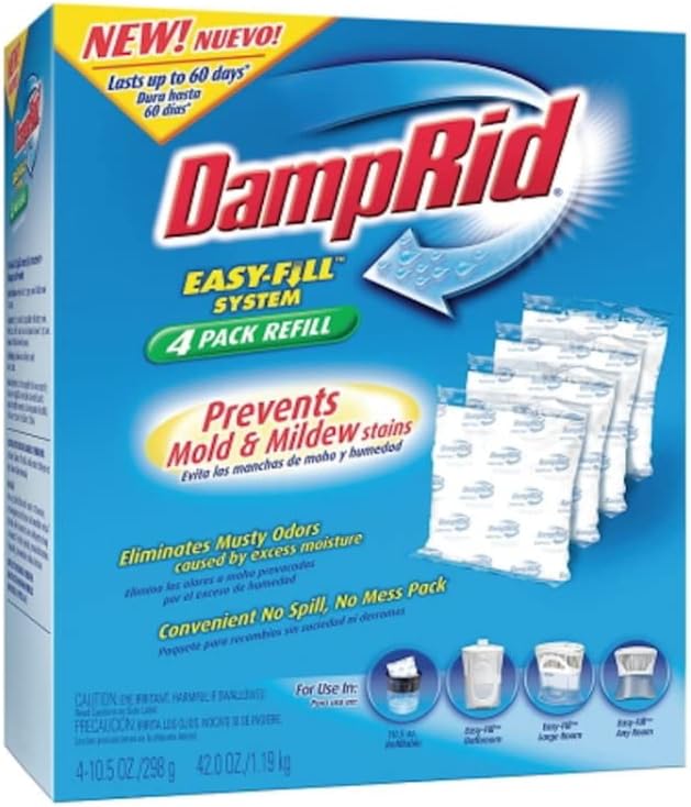 DampRid Easy Fill Moisture Absorber Refill No Scent 42 Oz, 3 Pack