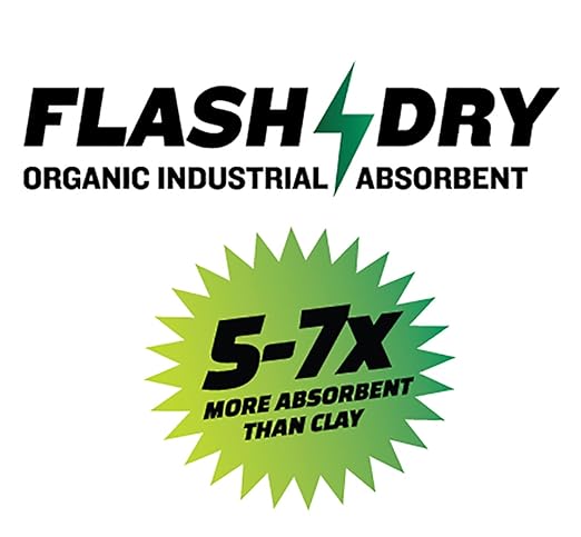 FlashDry 5 Liter Bucket of Super Spill Absorbent, 100% Organic Environmentally Friendly - for Oil, Paint, Grease and More in Garages, Kitchens, Janitor Kits, Safer and More Effective Than Clay Litter