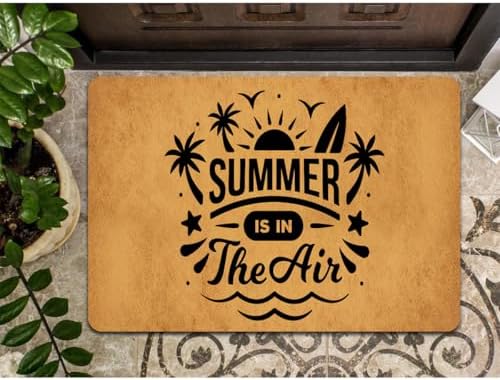 Funny Welcome Doormat Summer is in The Air Doormats for Doormat Personalized Non Slip Rubber Mat for Front Door House Warming Gift Mats Kitchen Rugs and Mats 18x30 inch