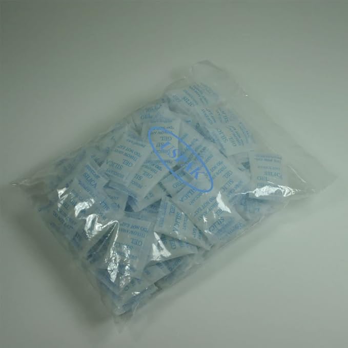 Silica Gel Desiccant Packets Non Toxic Drying Agent Moisture Absorber Packs for Storage (3 Gram - 100 Packets)